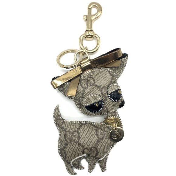 #61 - Gucci GG Plus Guccioli Chihuahua Charm Bag Keychain Keyring 206081 - Picture 1 of 7